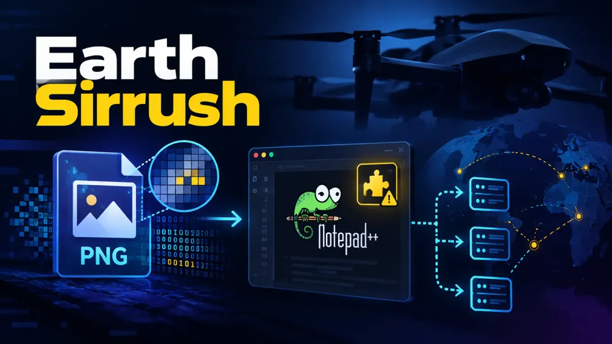 Earth Sirrush използва PNG стеганография и злонамерени приставки на Notepad++ за разгръщане на шпионски зловреден софтуер