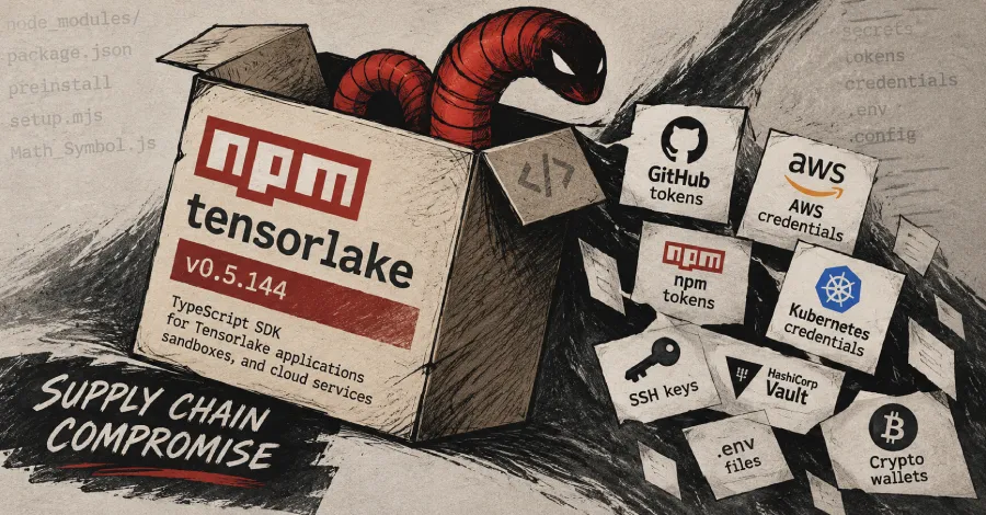 npm пакетът Tensorlake е компрометиран с цел доставяне на червея Shai-Hulud за кражба на идентификационни данни