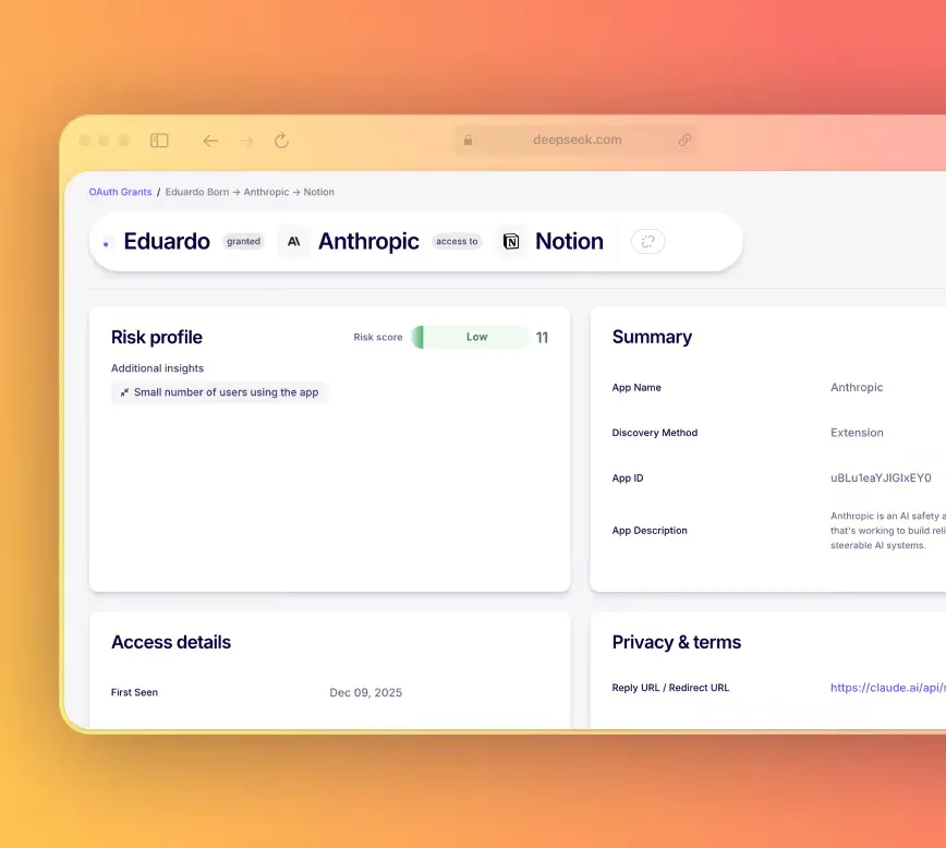 Инвентаризация на OAuth разрешения в Nudge Security