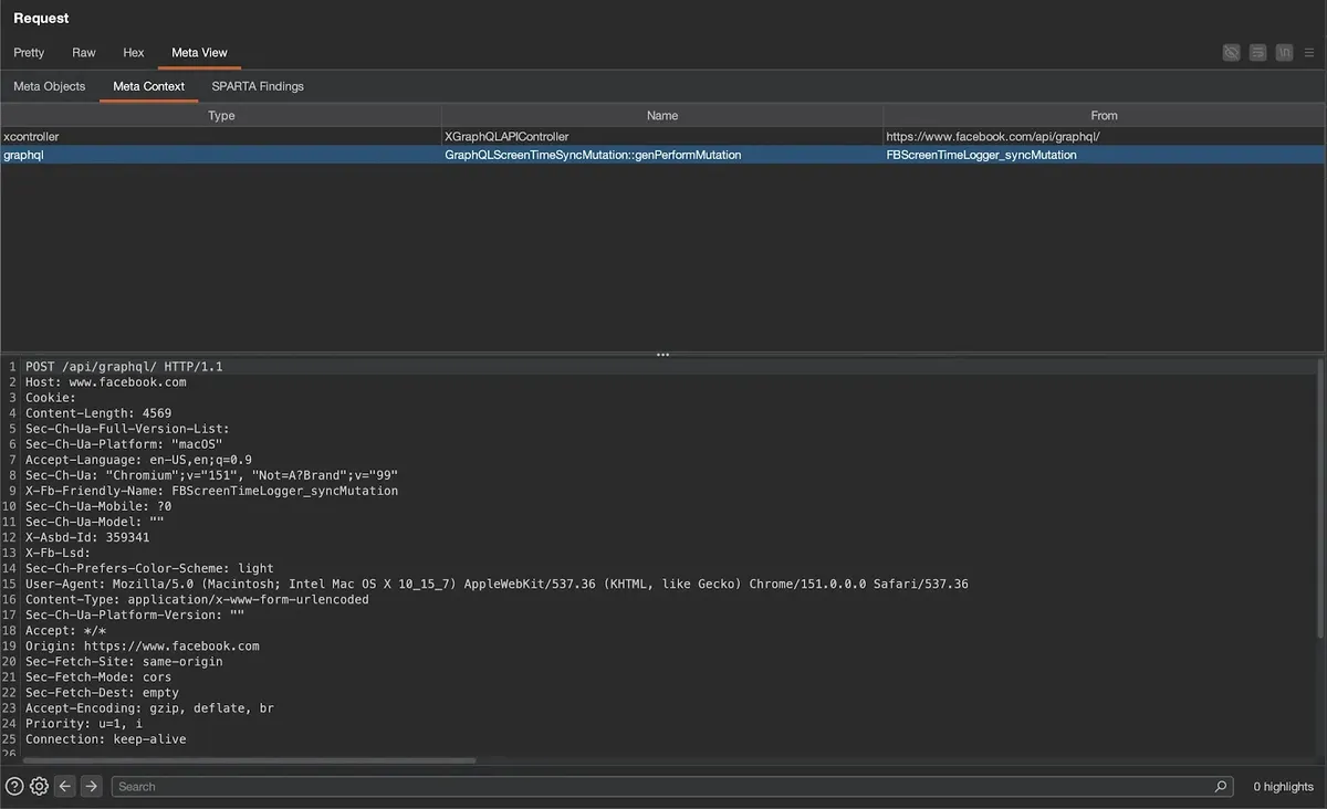 Burp Suite Meta View