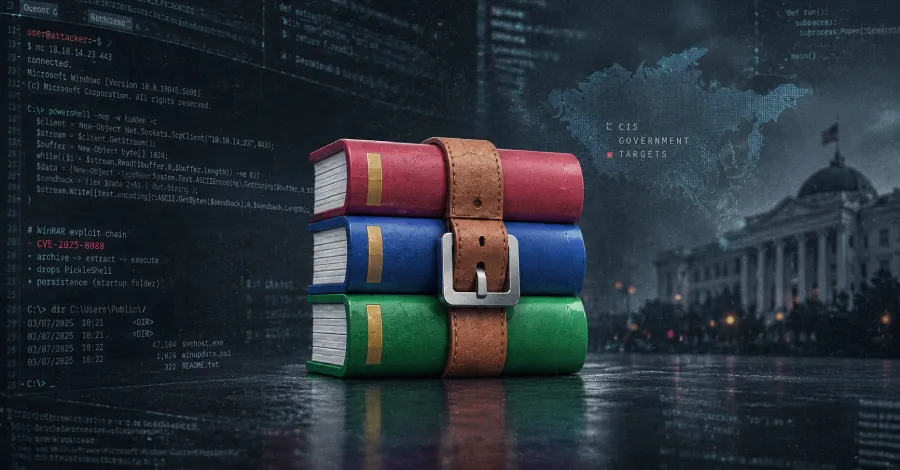 Silent Lynx експлоатира уязвимост в WinRAR за разполагане на reverse shell при атаки срещу правителствени организации в ОНД
