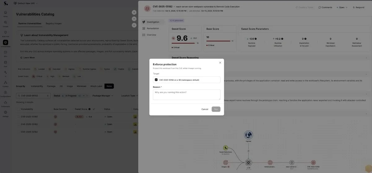 Sweet Security Virtual Patching