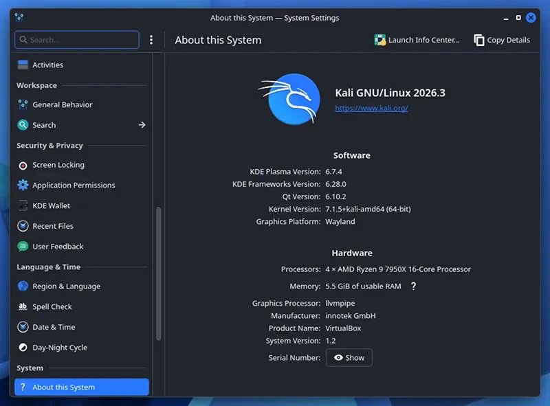 Kali Linux 2026.3