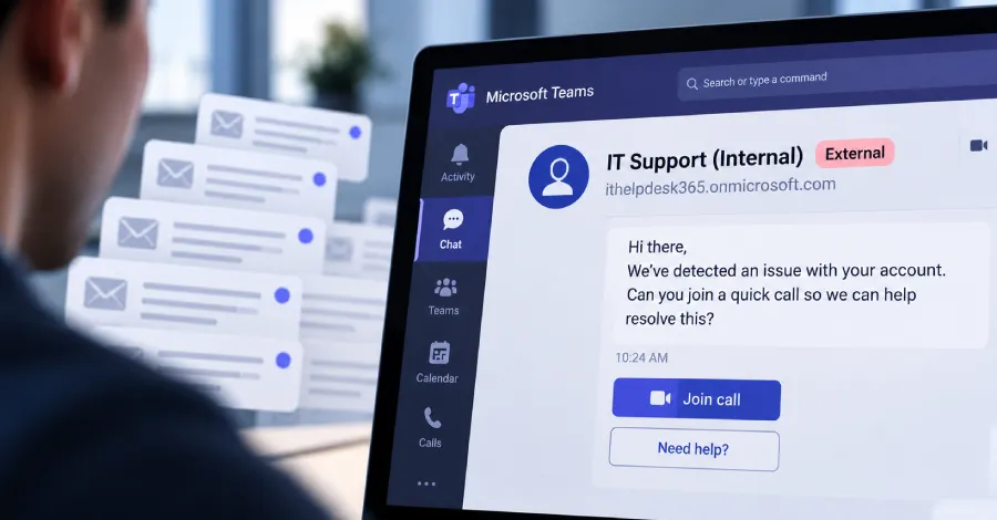 Атакуващи използват измами с фалшива ИТ поддръжка в Microsoft Teams за разпространение на зловреден софтуер и рансъмуер