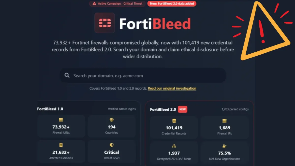 FortiBleed 2.0 разкрива хиляди идентификационни данни за Fortinet VPN и Active Directory в изтекли конфигурации
