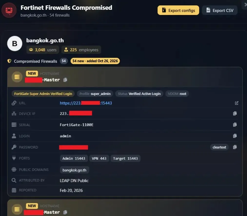Cavalier разкрива 54 записа на идентификационни данни в два хоста (източник: infostealers)