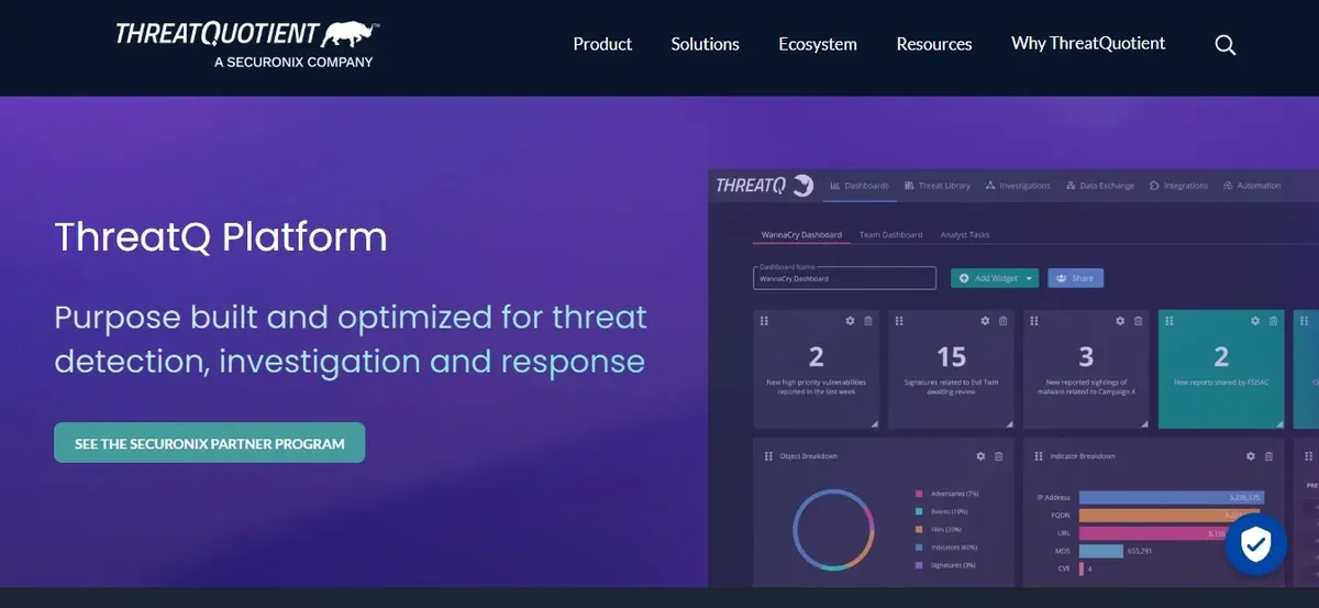 ThreatQuotient — Най-добра библиотека за разузнаване, базирана на данни